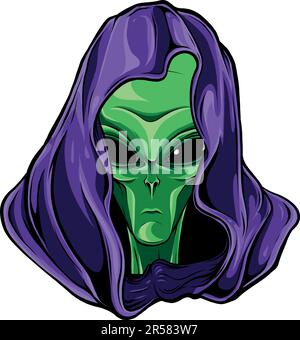 vector illustration of Alien hooded on white background Stock Vector ...