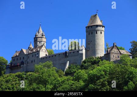 Altena Castle, Altena, Lennetal, Maerkisches Land, Sauerland, North Rhine-Westphalia, Germany Stock Photo