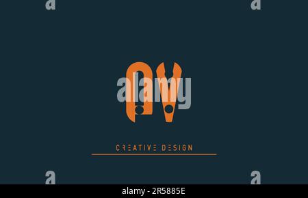 Alphabet letters Modern Creative logo PV , VP Stock Vector