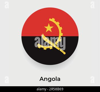 Angola flag bubble circle round shape icon vector illustration Stock Vector