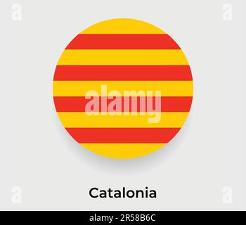 Catalonia flag bubble circle round shape icon vector illustration Stock Vector