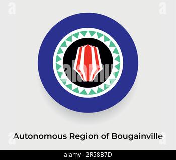 Autonomous Region of Bougainville flag bubble circle round shape icon vector illustration Stock Vector