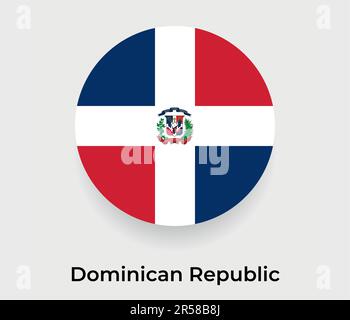 Dominican Republic flag bubble circle round shape icon vector illustration Stock Vector