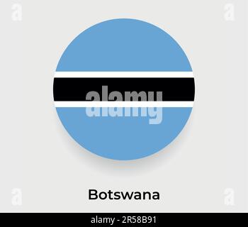 Botswana flag bubble circle round shape icon vector illustration Stock Vector
