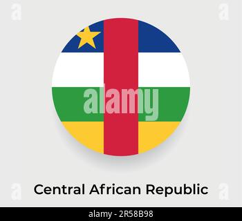Central African Republic flag bubble circle round shape icon vector illustration Stock Vector