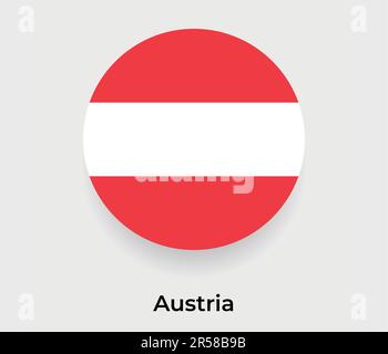 Austria flag bubble circle round shape icon vector illustration Stock Vector
