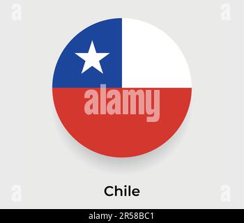 Chile flag bubble circle round shape icon vector illustration Stock Vector
