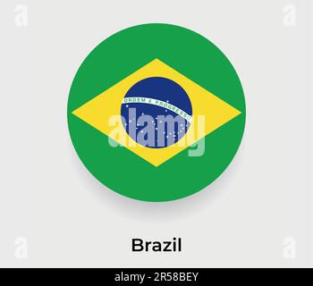 Brazil flag bubble circle round shape icon vector illustration Stock Vector