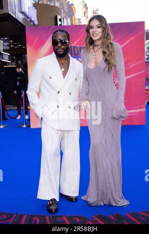 Shameik Moore and Hailee Steinfeld pose for photographers upon arrival