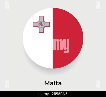 Malta flag bubble circle round shape icon vector illustration Stock Vector