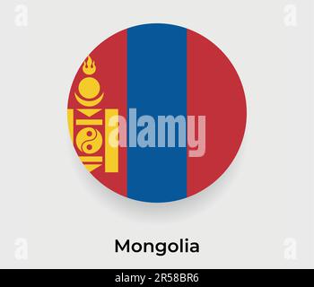 Mongolia flag bubble circle round shape icon vector illustration Stock Vector