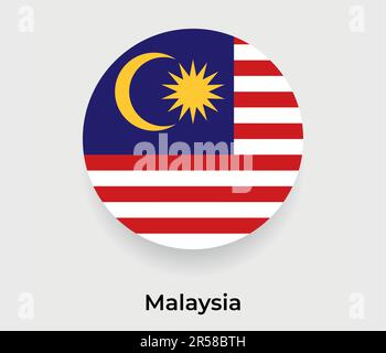 Malaysia flag bubble circle round shape icon vector illustration Stock Vector