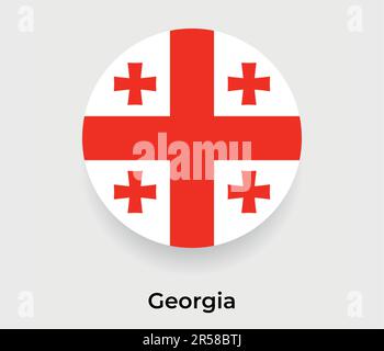 Georgia flag bubble circle round shape icon vector illustration Stock Vector