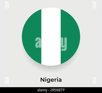 Nigeria flag bubble circle round shape icon vector illustration Stock Vector