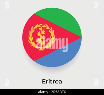 Eritrea flag bubble circle round shape icon vector illustration Stock Vector