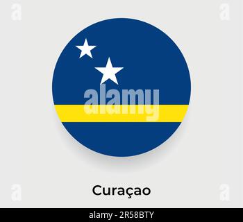 Curacao flag bubble circle round shape icon vector illustration Stock Vector