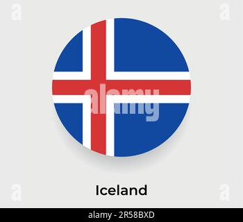Iceland flag bubble circle round shape icon vector illustration Stock Vector
