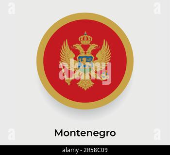 Montenegro flag bubble circle round shape icon vector illustration Stock Vector