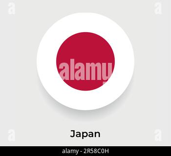 Japan flag bubble circle round shape icon colorful vector illustration ...