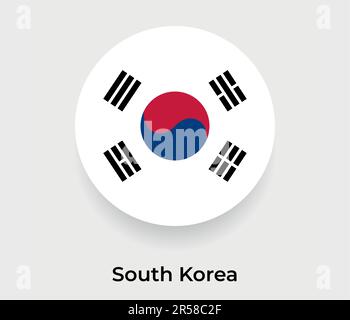 South Korea flag bubble circle round shape icon vector illustration Stock Vector