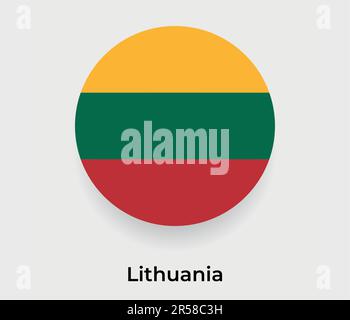 Lithuania flag bubble circle round shape icon vector illustration Stock Vector