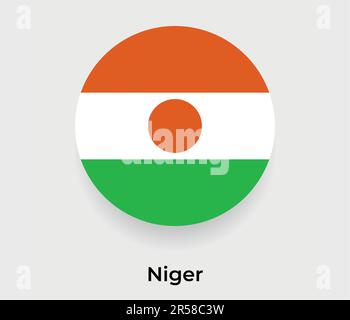 Niger flag bubble circle round shape icon vector illustration Stock Vector