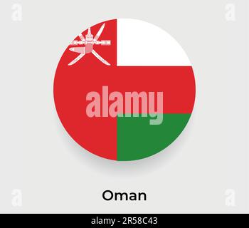 Oman flag bubble circle round shape icon vector illustration Stock Vector