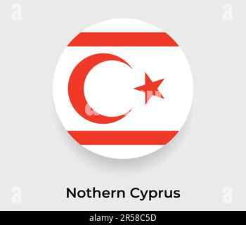 Nothern Cyprus flag bubble circle round shape icon vector illustration Stock Vector