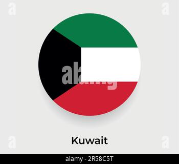Kuwait flag bubble circle round shape icon colorful vector illustration ...