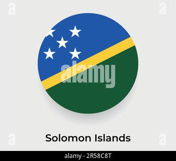 Solomon Islands flag bubble circle round shape icon vector illustration Stock Vector