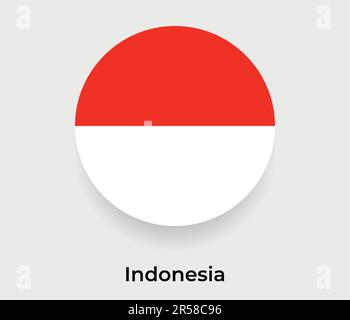 Indonesia flag bubble circle round shape icon vector illustration Stock Vector