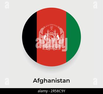 Afghanistan flag bubble circle round shape icon vector illustration Stock Vector