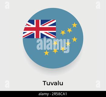 Tuvalu flag bubble circle round shape icon vector illustration Stock Vector