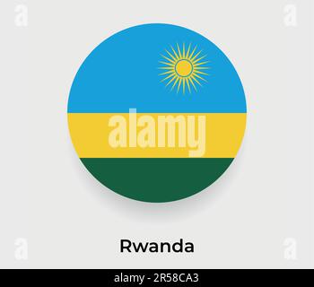 Rwanda flag bubble circle round shape icon vector illustration Stock Vector