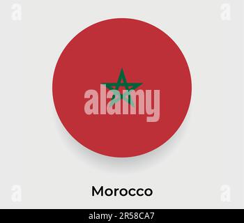 Morocco flag bubble circle round shape icon vector illustration Stock Vector