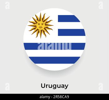 Uruguay flag bubble circle round shape icon vector illustration Stock Vector