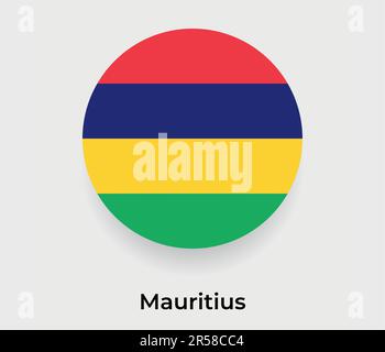 Mauritius flag bubble circle round shape icon vector illustration Stock Vector