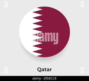 Qatar flag bubble circle round shape icon vector illustration Stock Vector