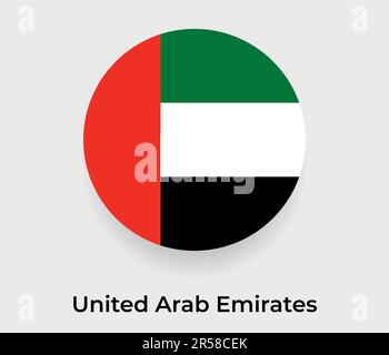 United Arab Emirates flag bubble circle round shape icon vector illustration Stock Vector