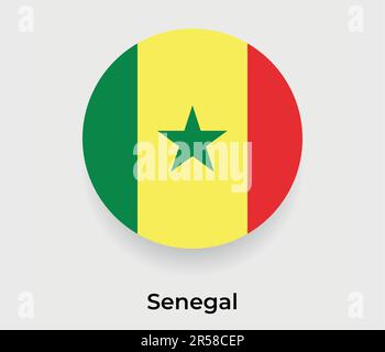 Senegal flag bubble circle round shape icon vector illustration Stock Vector