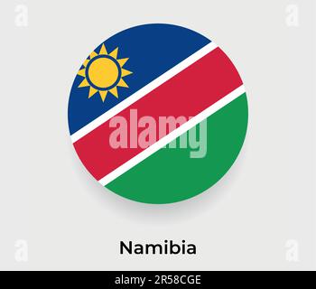 Namibia flag bubble circle round shape icon vector illustration Stock Vector