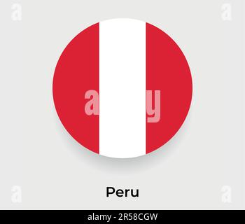 Peru flag bubble circle round shape icon vector illustration Stock Vector