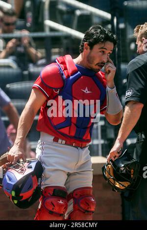 Philadelphia Phillies catcher J.T. REALMUTO batting in the top off the  second inning during the MLB game between the Philadelphia Phillies and the  Hou Stock Photo - Alamy