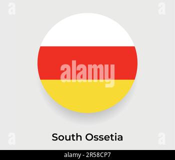 South Ossetia flag bubble circle round shape icon vector illustration Stock Vector