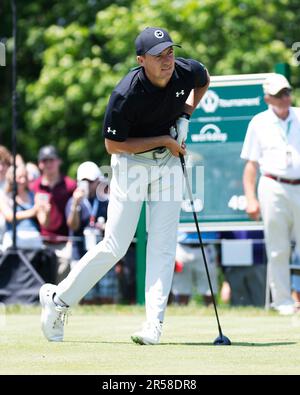 Dublin, Ohio, USA. 6th June, 2024. Xander Schauffele (USA) putts on ...