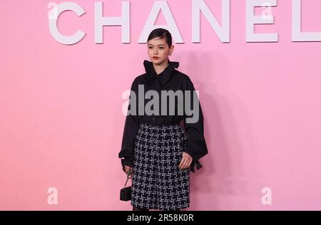 Tokyo, Japan. 1st June, 2023. Japanese actress Natsuko poses for a photo call at French luxury brand Chanel's 2022/23 Metiers d'Art collection in Tokyo on Thursday, June 1, 2023. (photo by Yoshio Tsunoda/AFLO) Stock Photo