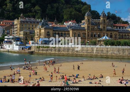 Donostia-San Sebastian, Spain - 15 September 2022: San Sebastian City Hall, Donostiako Udala Stock Photo