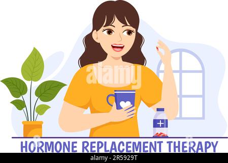 HRT hormone replacement therapy vector illustration. MtF and FtM