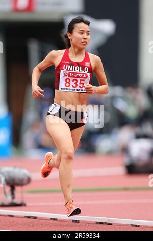 Osaka, Japan. 1st June, 2023. Yume Goto Athletics : The 107th Japan Track & Field National Championships Women's 1500m Heat at Yanmar Stadium Nagai in Osaka, Japan . Credit: Naoki Morita/AFLO SPORT/Alamy Live News Stock Photo