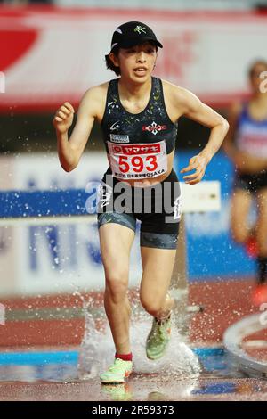 Osaka, Japan. 1st June, 2023. Reimi Yoshimura Athletics : The 107th Japan Track & Field National Championships Women's 3000mSC Final at Yanmar Stadium Nagai in Osaka, Japan . Credit: Naoki Morita/AFLO SPORT/Alamy Live News Stock Photo